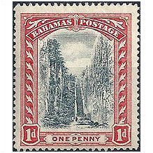 Bahamas 1911 SG75 1d Black & Red Mounted Mint