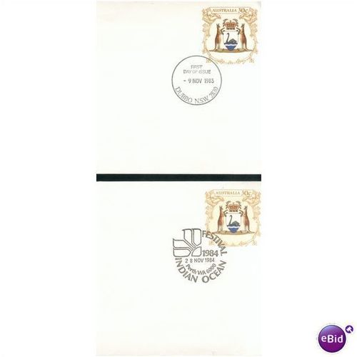 Australia 1983-85 - SHS 30c pre-paid covers x 8