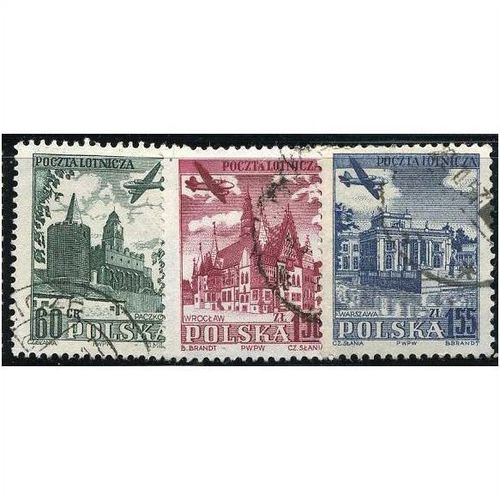 1954 3 different values - #107 fine used (o)