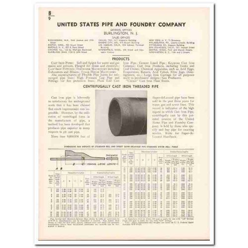 united states pipe foundry company 1936 threaded cast vintage catalog