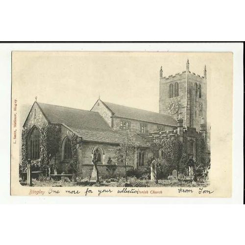 Yorkshire BINGLEY Parish Church Postcard by L. Smith