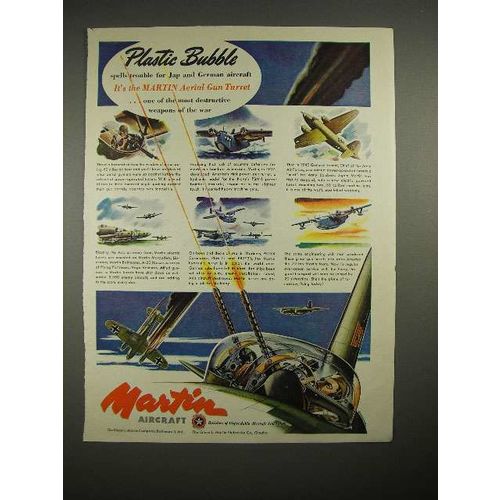 1944 WWII Martin Aircraft Ad - Plastic Bubble!
