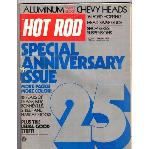 January 1973 Hot Rod 25th Anniversary Issue VG-Fine