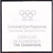 1993 Australia $20 Silver Proof Coin Olympic Games Fair Play (Athletes on Dias)