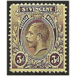 St Vincent 1926 SG135 3d Purple/Yellow Mounted Mint . ..