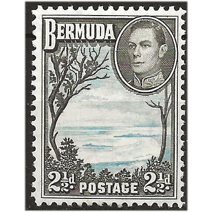 Bermuda 1941 SG113a 2 1/2d Light Blue & Sepia Black Mounted Mint . .. .