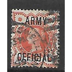 GREAT BRITAIN QV 1896 1/2d VERMILION ARMY OFFICIAL SG O41 USED#4