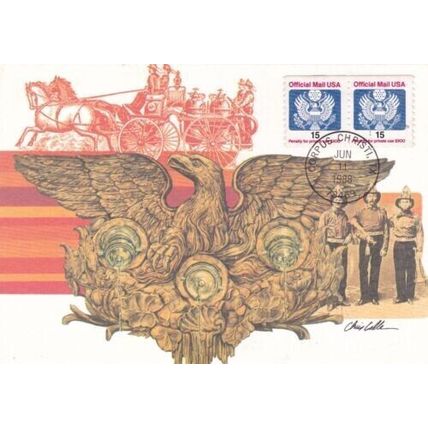 United States 1988 The Firemans Eagle Maxicard FDI Corpus Christi TX Cancel VGC