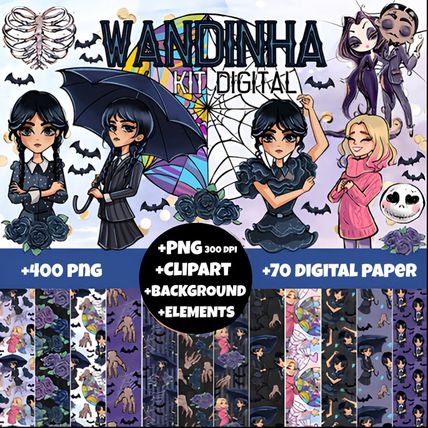 kit 400 Png, Wednesday Addams Clipart, Wednesday Addams Png, halloween Clipart