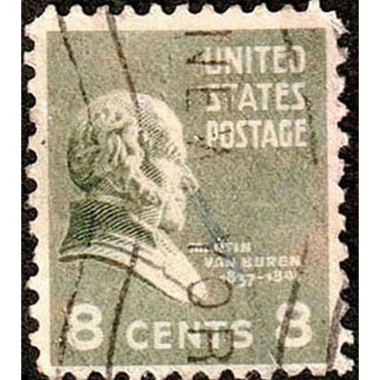 USA 1938 Personalities Martin Van Buren 8c Used Stamp.