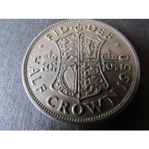 1950 GEORGE VI HALFCROWN FREE POST FREE POST. W
