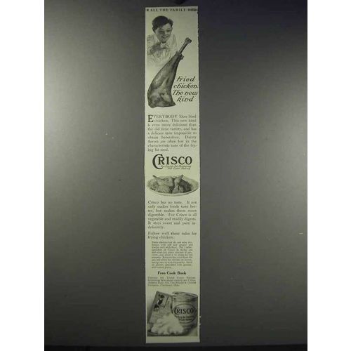 1913 Crisco Shortening Ad - Fried Chicken New Kind