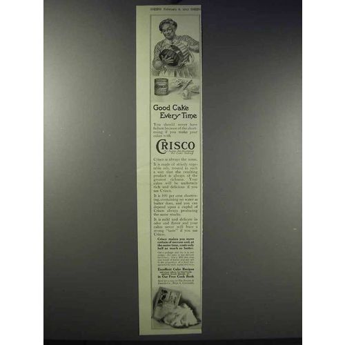 1913 Crisco Shortening Ad - Good Cake Every Time
