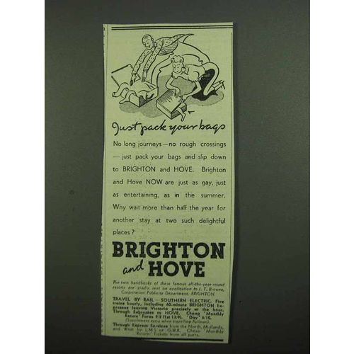 1939 Brighton and Hove Tourism Ad - Pack Your Bags