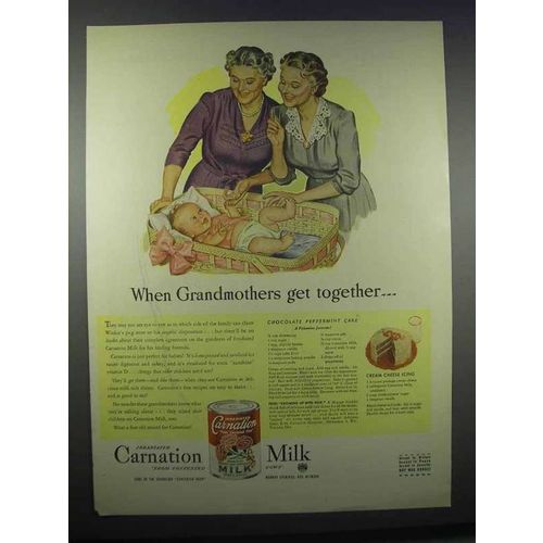 1945 Carnation Milk Ad - When Grandmothers Get Together