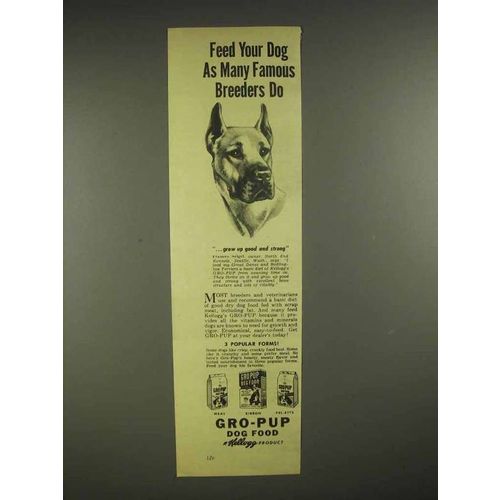 1946 Kellogg's Gro-Pup Dog Food Ad - Great Dane