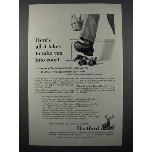 1953 Hartford Insurance Ad - Take You Into Court
