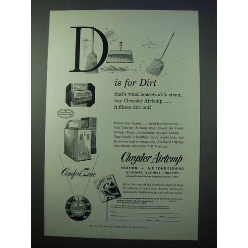 1953 Chrysler Airtemp Air Conditioning Ad - D for Dirt