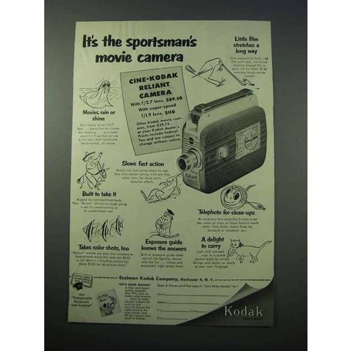 1953 Cine-Kodak Reliant Camera Ad - Sportsman's Movie