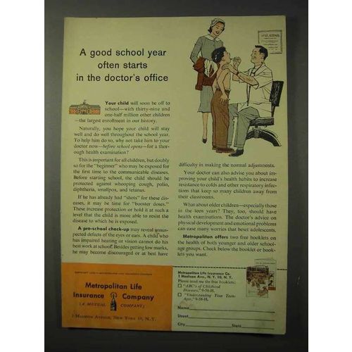 1958 Metropolitan Life Insurance Ad - Good School Year
