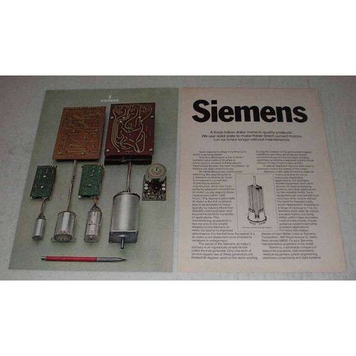 1970 Siemens Solid-State DC Motor Ad