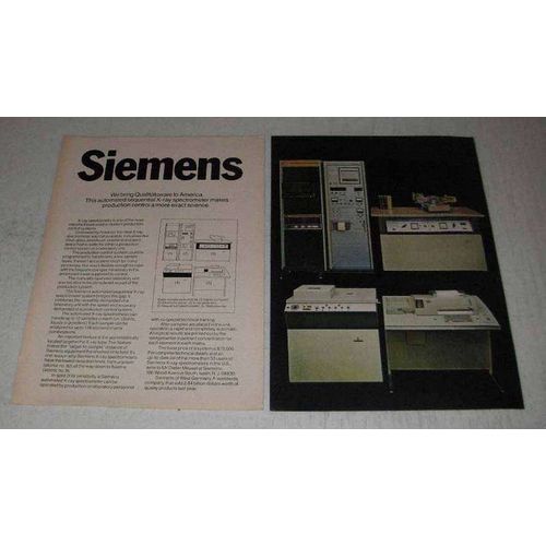 1970 Siemens X-Ray Spectrometer Ad