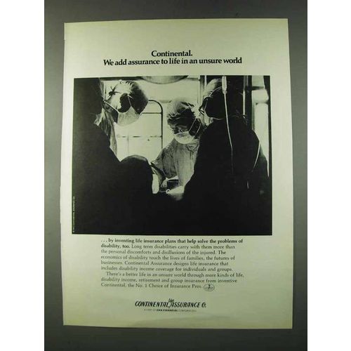 1973 Continental Life Assurance Ad - Life in An Unsure World