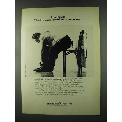 1973 Continental Life Assurance Ad - Assurance to Life