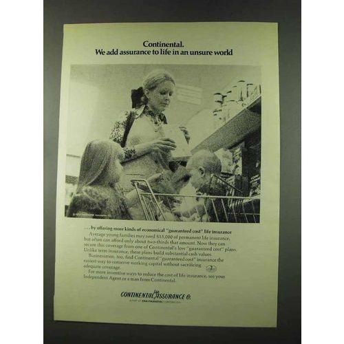 1973 Continental Life Assurance Ad - Unsure World