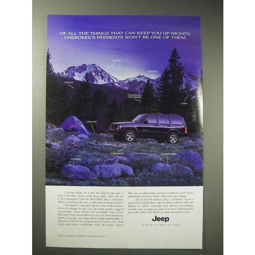 1999 Jeep Cherokee Sport Ad - Keep You Up at Nights