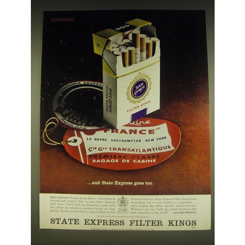 1963 State Express Filter Kings Cigarettes Ad - and State Express goes too