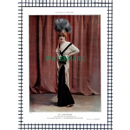 X1558) Mlle Monna Delza Actress Theatre Du Gymnase - 1910 Print
