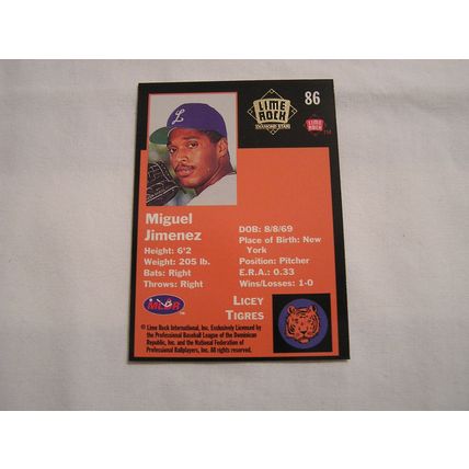 Miguel Jimenez 1993 Lime Rock Winter League GOLD NO. 86