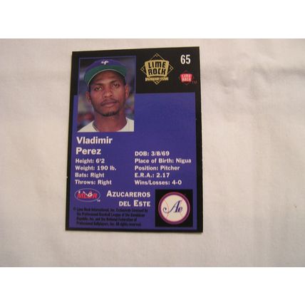 Vladimir Perez 1993 Lime Rock Winter League GOLD NO. 65