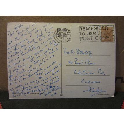 POPE JOHN PAUL ll visit to CANTERBURY, 1982 used postcard =