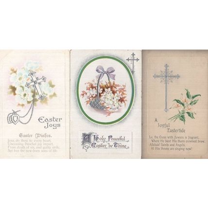 Three Easter WW1 Greeting 3x Old Postcard s