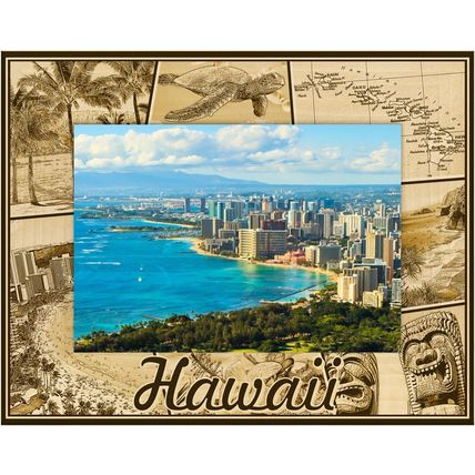 Hawaii Laser Engraved Wood Picture Frame Landscape (8 x 10)