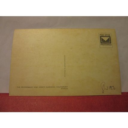 FLORAL HALL & MARINE LAKE, SOUTHPORT, LANCASHIRE unused postcard dated 1970 =