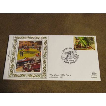 1992 Benham Silk GB FDC Cover -Good Old Days Greetings - A Car Rally