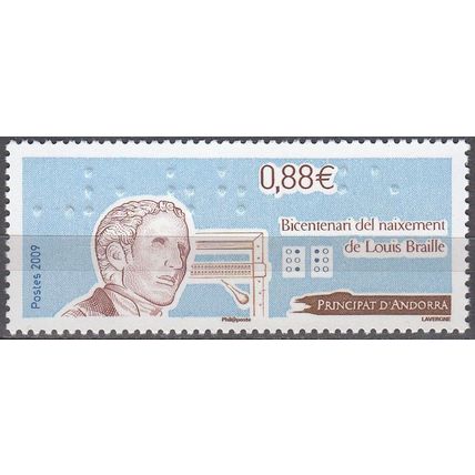 Andorre Français 2009 Yvert 666 Neuf ** Cote (2017) 3.00 € Louis Braille