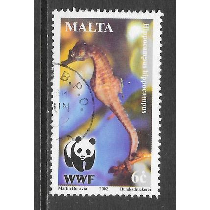 MALTA 2002 WWF SEA HORSE SEAHORSE PANDA 6c USED SG?