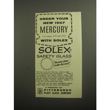 1956 PPG Pittsburgh Plate Glass Company Ad - Order your new 1957 Mercury