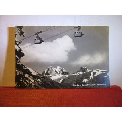 2 CARS, MOUNTAIN LIFT, ENGELBERG, SWITZERLAND unused vintage postcard RP #