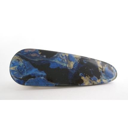 2 1/2 inch abalone shell effect blue multi-color marbled alligator hair clip