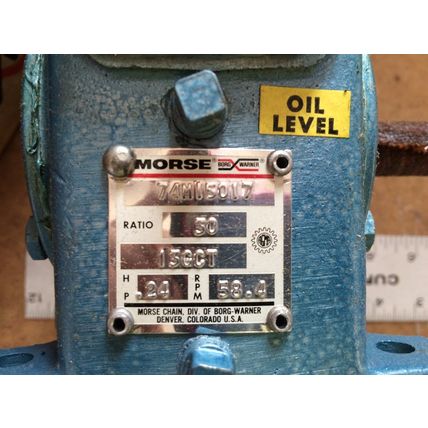 NEW MORSE 74M15017 GEAR HEAD 30 RATIO 13GCT .24HP 58.4RPM,MORSE 74MI50I7,CZ,EX