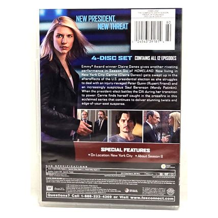Homeland: The Complete Sixth Season 2017 DVD (4-Disc Set) (L24)
