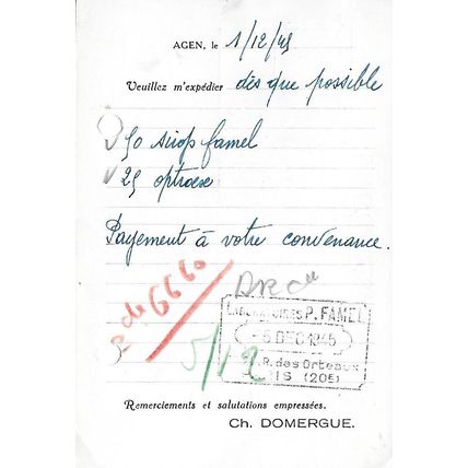 Agen R.P. Lot-et-Garonne (3rd December 1945)