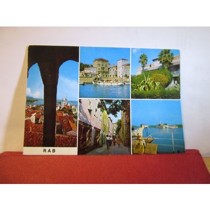 multiview, RAB, CROATIA used postcard. 1988 pm =