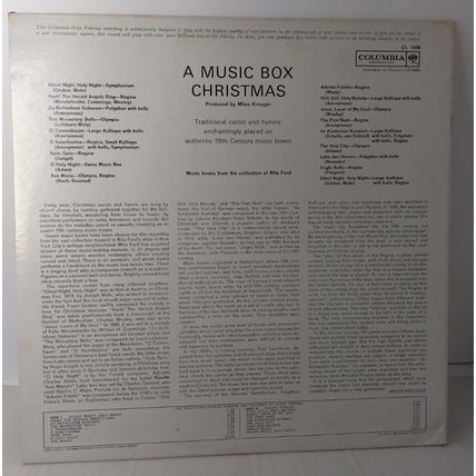 A Music Box Christmas - LP Record /Music Box Collection of Rita Ford - CL-1698