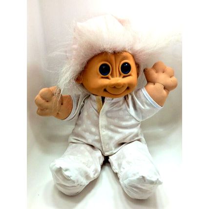 12" Russ Troll Kids Bedtime Baby Doll Pink/White Polka Dot Pyjamas Night Cap TOY